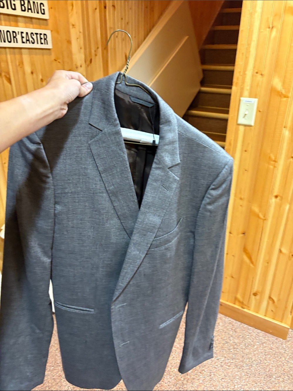 John Varvatos Gray Textured Single-Breasted Blazer